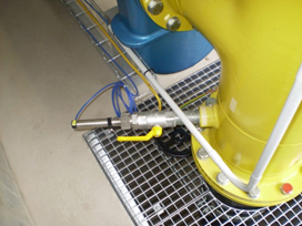 Sensor with ball valve in gas pipe